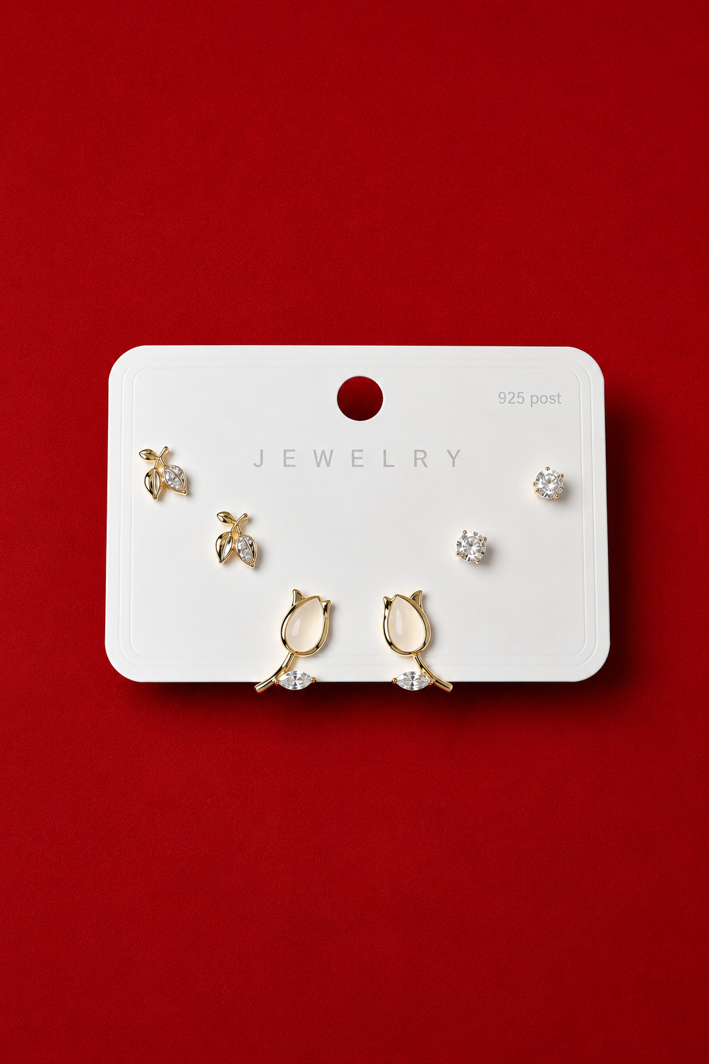 Gold-Tone Floral Stud Earring Set
