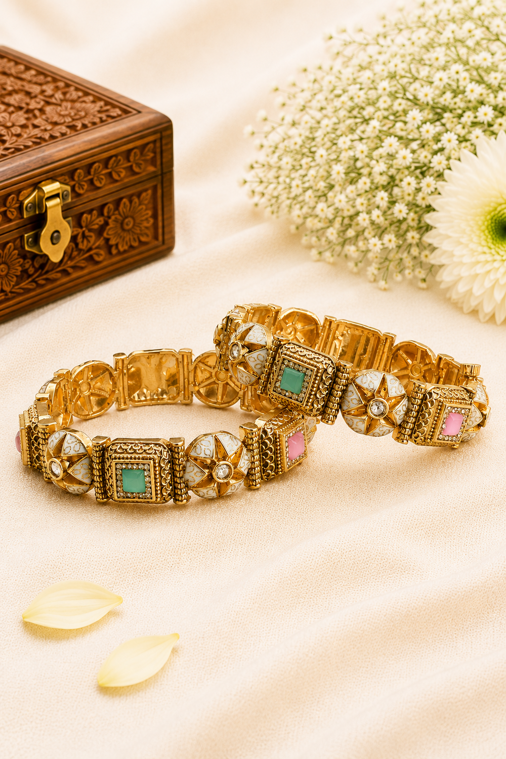 Pastel Enamel Antique Designer Bangles