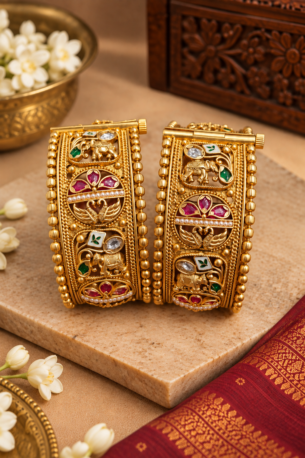 Rajwadi Elephant Meenakari Bangles