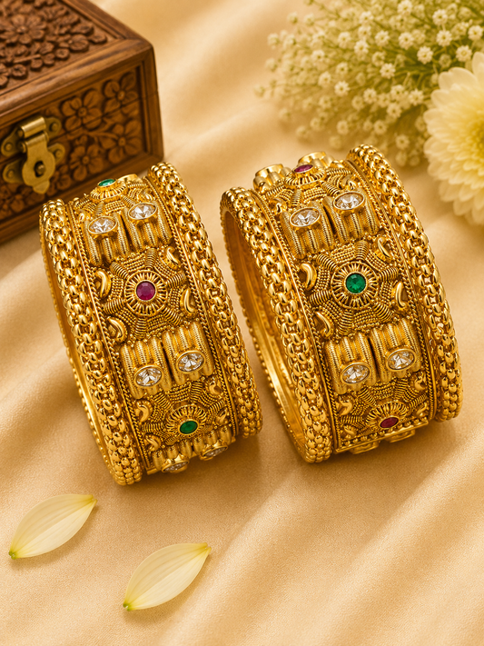 Antique Bridal Temple Kada Bangles