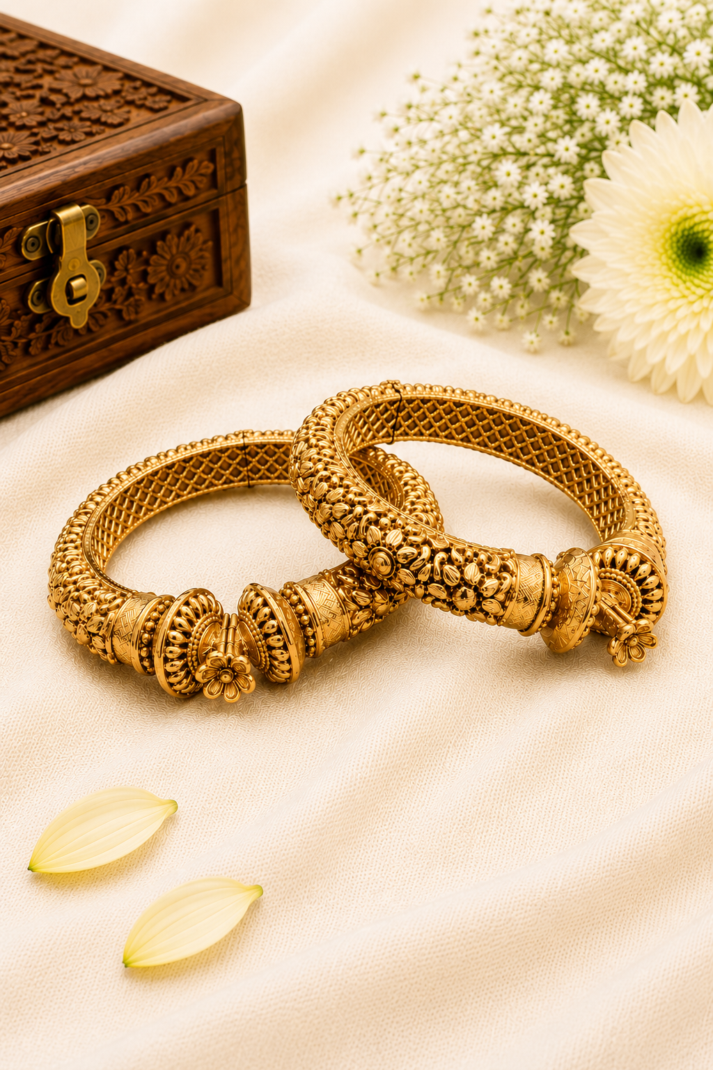 Antique Gold Kada Designer Bangles