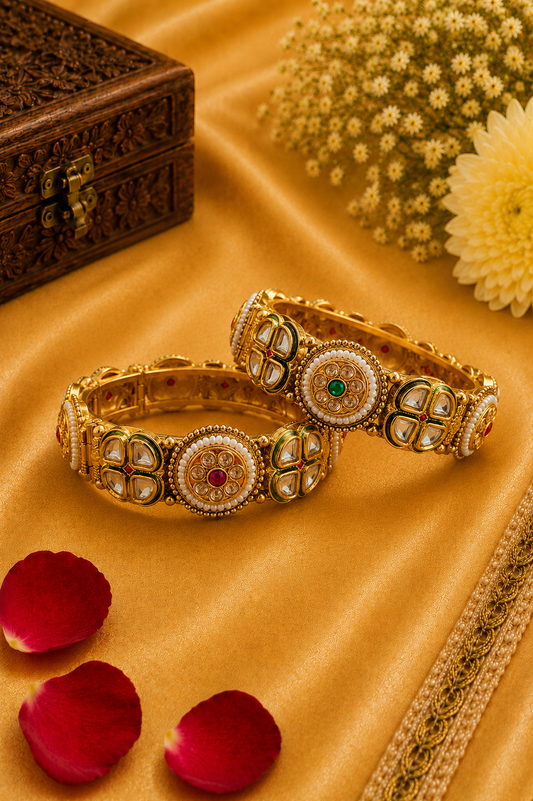 Luxury Kundan Pearl Designer Bangles