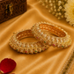 Royal CZ Stone Gold Bridal Bangles