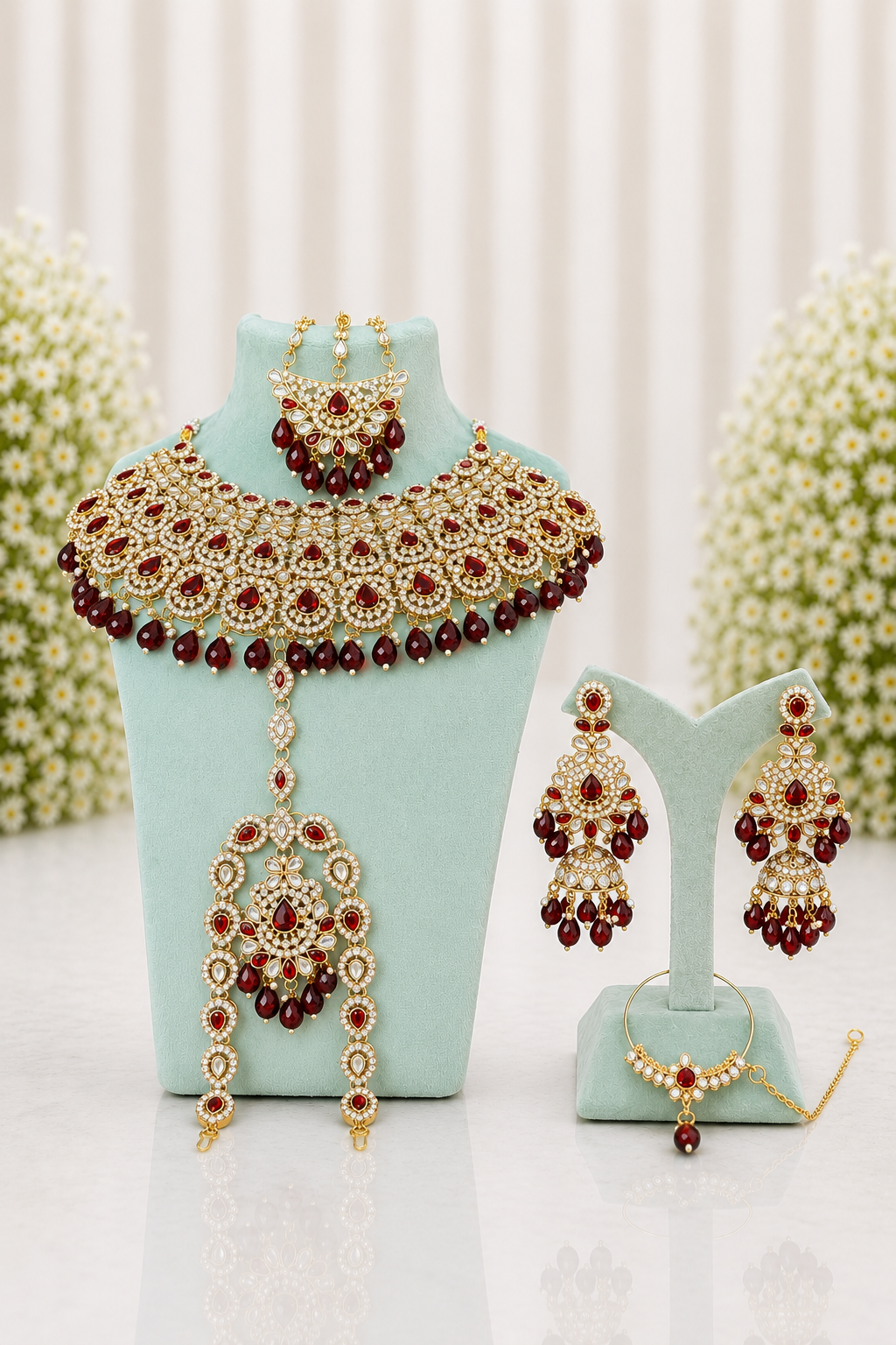 Royal Ruby Bridal Kundan Set
