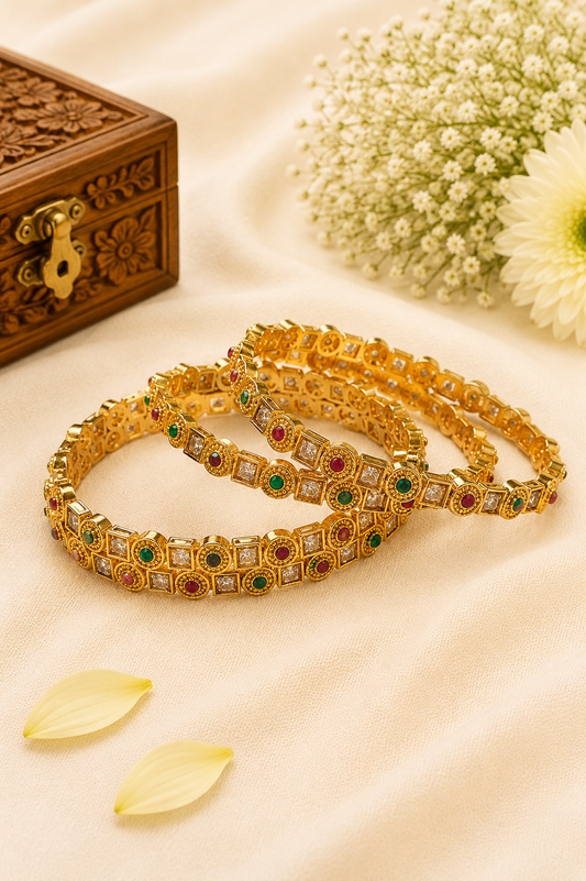 Ruby Emerald Stone Designer Bangles