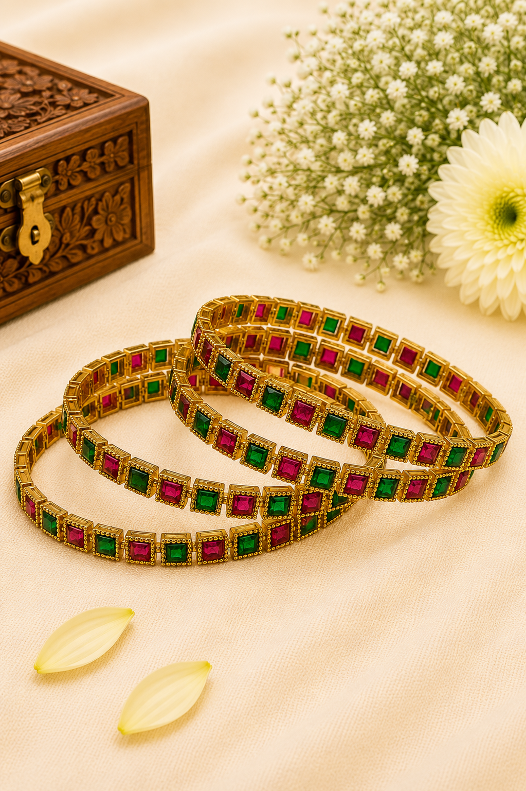 Ruby Emerald Stone Tennis Bangles