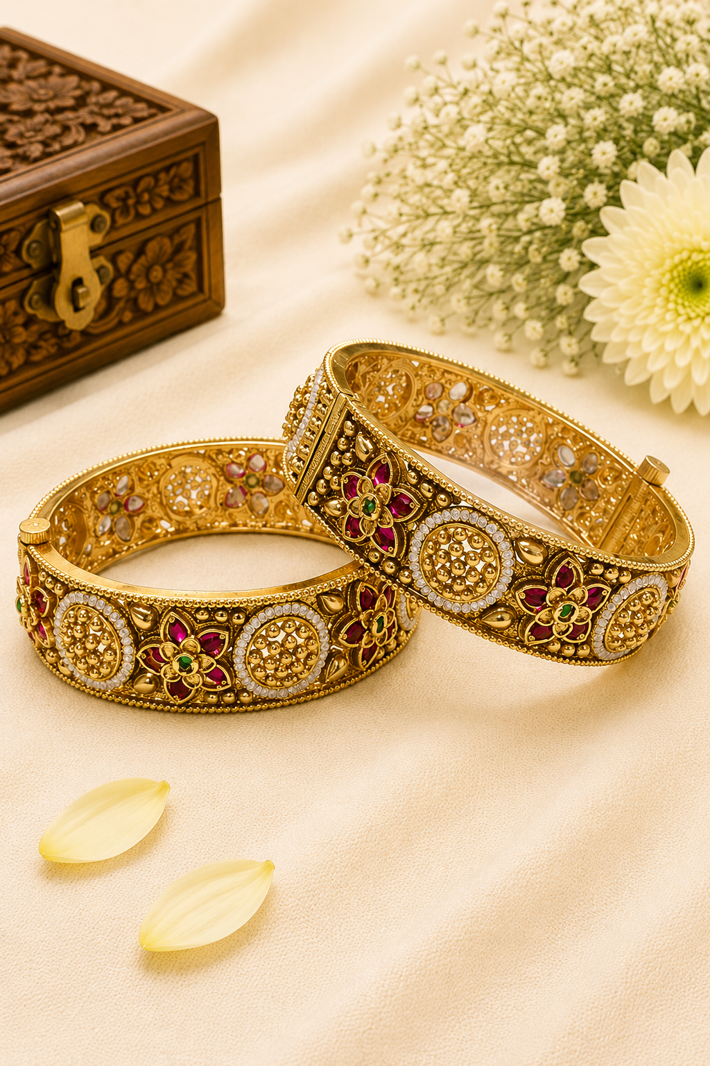 Ruby Floral Antique Designer Bangles